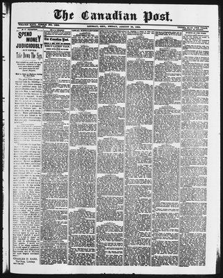 Canadian Post (Lindsay, ONT), 28 Aug 1885