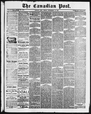 Canadian Post (Lindsay, ONT), 18 Sep 1885