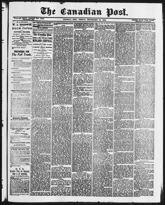 Canadian Post (Lindsay, ONT), 25 Sep 1885