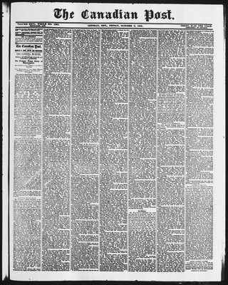 Canadian Post (Lindsay, ONT), 9 Oct 1885