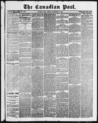 Canadian Post (Lindsay, ONT), 13 Nov 1885