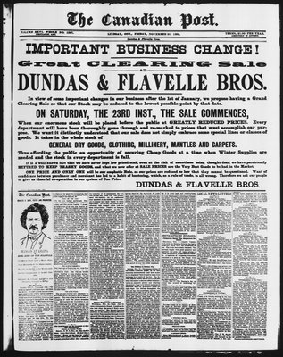 Canadian Post (Lindsay, ONT), 20 Nov 1885