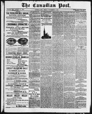 Canadian Post (Lindsay, ONT), 27 Nov 1885