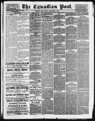 Canadian Post (Lindsay, ONT), 4 Dec 1885