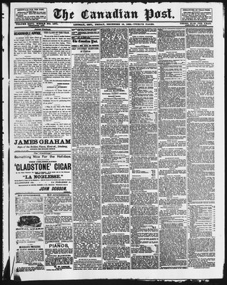 Canadian Post (Lindsay, ONT), 18 Dec 1885