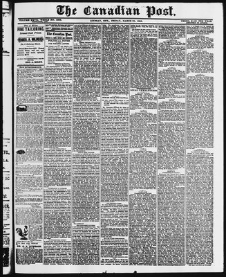 Canadian Post (Lindsay, ONT), 26 Mar 1886