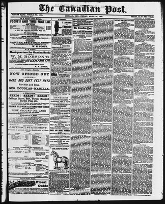 Canadian Post (Lindsay, ONT), 16 Apr 1886