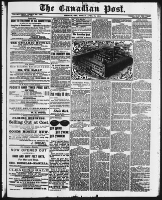 Canadian Post (Lindsay, ONT), 30 Apr 1886