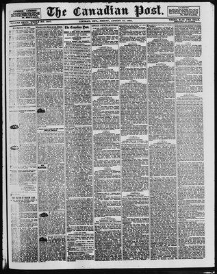 Canadian Post (Lindsay, ONT), 27 Aug 1886