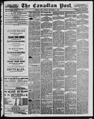 Canadian Post (Lindsay, ONT), 3 Sep 1886