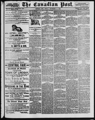 Canadian Post (Lindsay, ONT), 10 Sep 1886