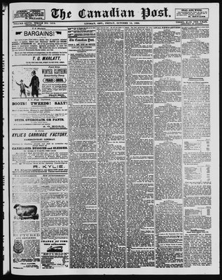 Canadian Post (Lindsay, ONT), 15 Oct 1886