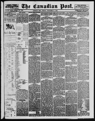 Canadian Post (Lindsay, ONT), 31 Dec 1886