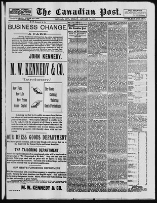 Canadian Post (Lindsay, ONT), 7 Jan 1887