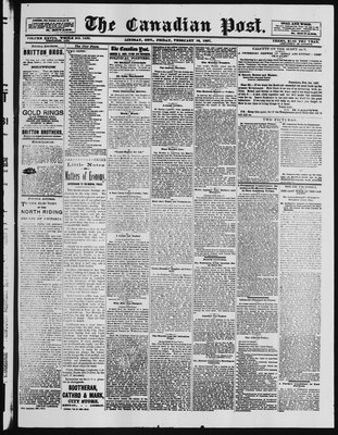 Canadian Post (Lindsay, ONT), 18 Feb 1887