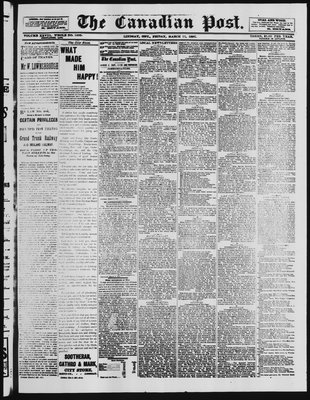 Canadian Post (Lindsay, ONT), 11 Mar 1887