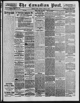 Canadian Post (Lindsay, ONT), 15 Apr 1887