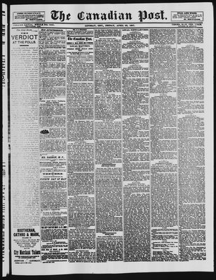 Canadian Post (Lindsay, ONT), 22 Apr 1887