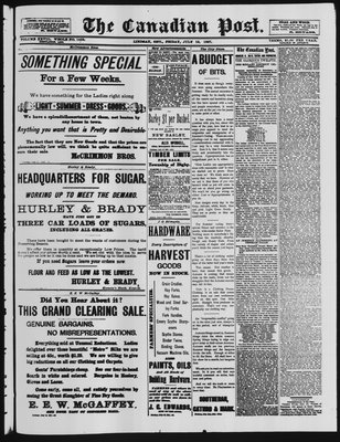 Canadian Post (Lindsay, ONT), 15 Jul 1887