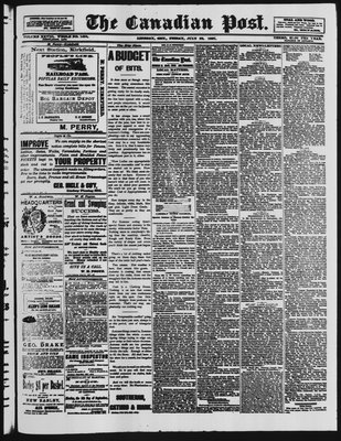 Canadian Post (Lindsay, ONT), 22 Jul 1887