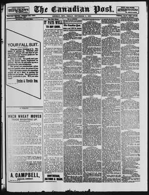 Canadian Post (Lindsay, ONT), 9 Sep 1887