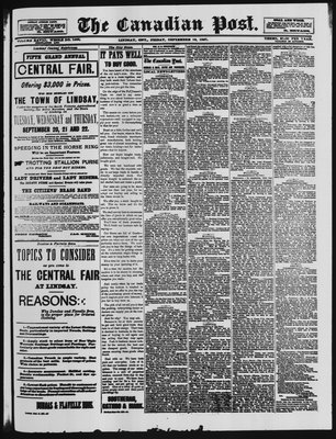 Canadian Post (Lindsay, ONT), 16 Sep 1887