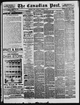 Canadian Post (Lindsay, ONT), 7 Oct 1887