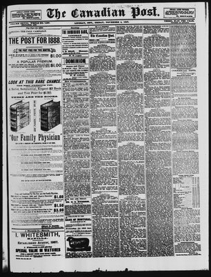 Canadian Post (Lindsay, ONT), 4 Nov 1887