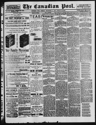 Canadian Post (Lindsay, ONT), 2 Dec 1887