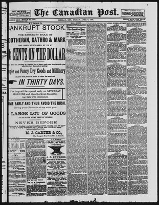 Canadian Post (Lindsay, ONT), 6 Apr 1888