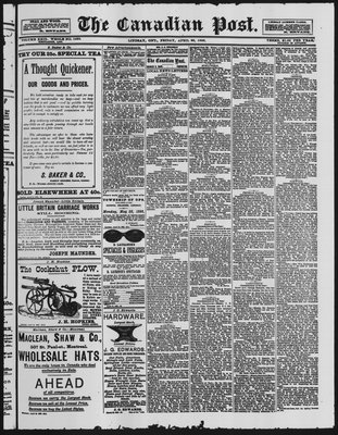 Canadian Post (Lindsay, ONT), 20 Apr 1888