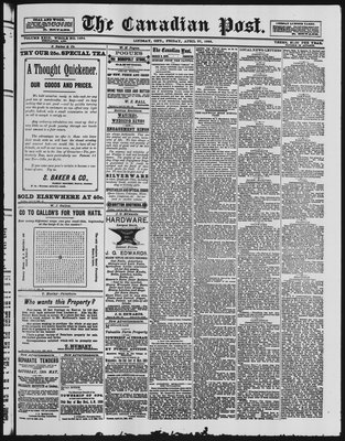 Canadian Post (Lindsay, ONT), 27 Apr 1888