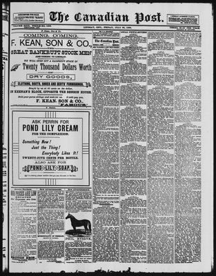 Canadian Post (Lindsay, ONT), 20 Jul 1888