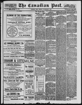 Canadian Post (Lindsay, ONT), 9 Nov 1888