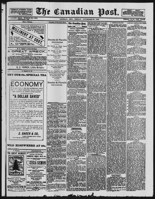 Canadian Post (Lindsay, ONT), 30 Nov 1888