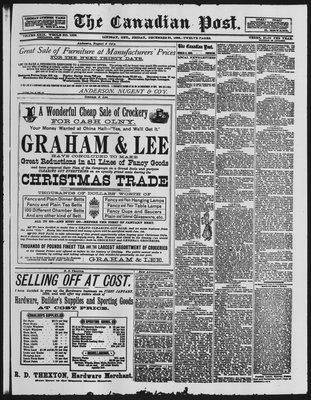 Canadian Post (Lindsay, ONT), 21 Dec 1888