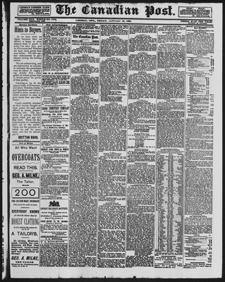 Canadian Post (Lindsay, ONT), 18 Jan 1889