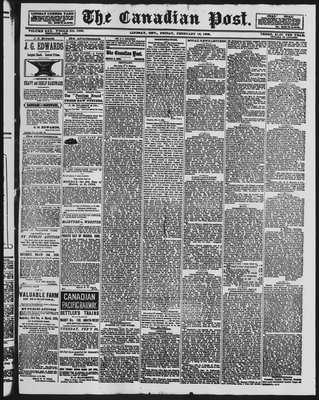 Canadian Post (Lindsay, ONT), 15 Feb 1889