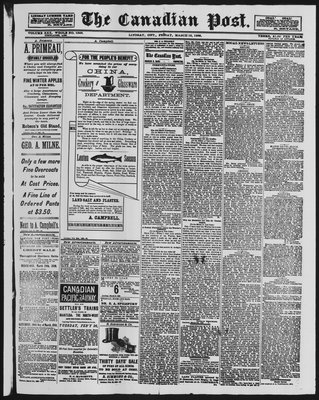 Canadian Post (Lindsay, ONT), 15 Mar 1889