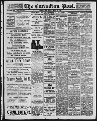 Canadian Post (Lindsay, ONT), 19 Apr 1889