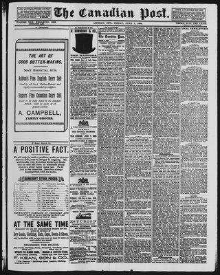 Canadian Post (Lindsay, ONT), 7 Jun 1889