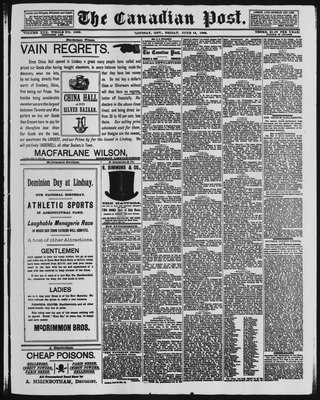 Canadian Post (Lindsay, ONT), 14 Jun 1889