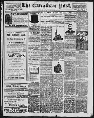 Canadian Post (Lindsay, ONT), 12 Jul 1889