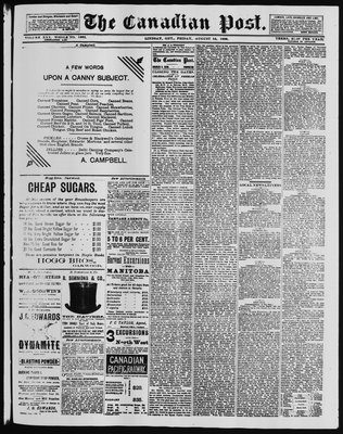 Canadian Post (Lindsay, ONT), 16 Aug 1889