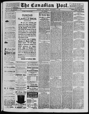 Canadian Post (Lindsay, ONT), 13 Sep 1889