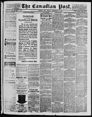 Canadian Post (Lindsay, ONT), 20 Sep 1889