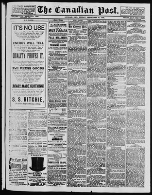 Canadian Post (Lindsay, ONT), 27 Sep 1889