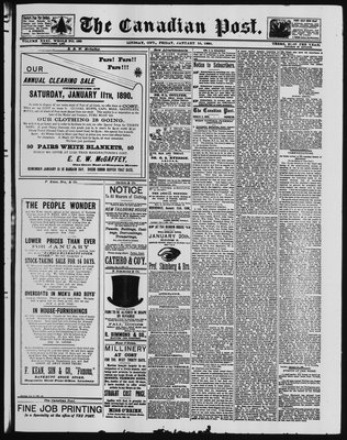 Canadian Post (Lindsay, ONT), 10 Jan 1890