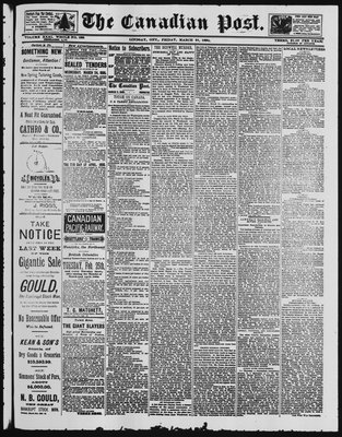 Canadian Post (Lindsay, ONT), 21 Mar 1890