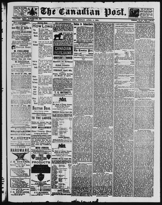 Canadian Post (Lindsay, ONT), 4 Apr 1890